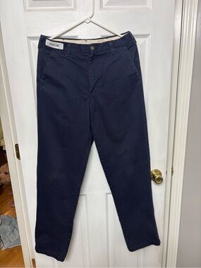 Men's Navy Chino Pants - Classic Straight Fit - steel guard FR